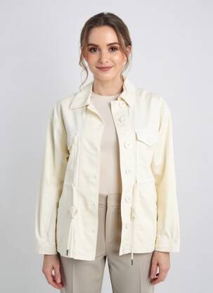 Veste casual poignets boutonnés avec fente jaune HOD femme