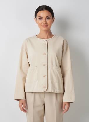 Veste casual col rond beige LANIDOR femme