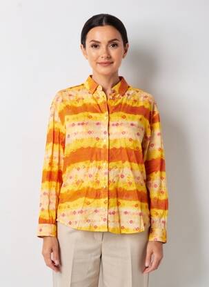 Chemisier tissage crêpe manches longues jaune MKT STUDIO femme