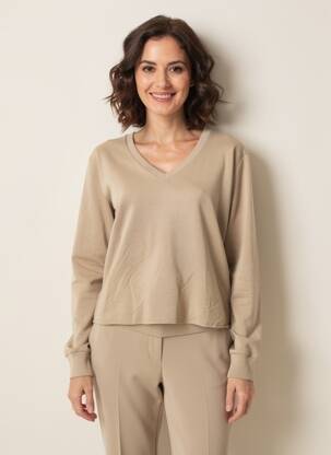 Sweat-shirt stretch manches longues marron ANONYM APPAREL femme