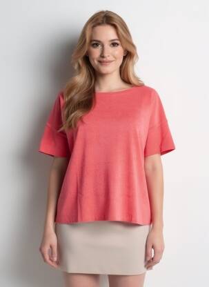 T-shirt coupe droite manches courtes rose ANONYM APPAREL femme
