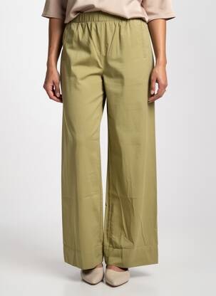 Pantalon large tissage popeline taille normale vert JC.SOPHIE femme