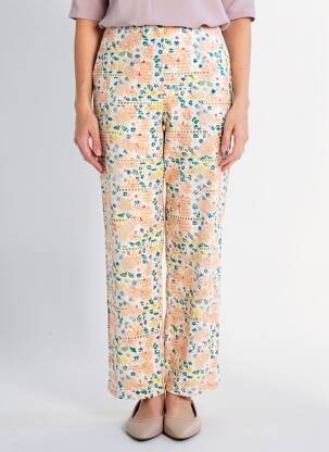 Pantalon droit taille haute taille haute jaune LAURE + MAX femme