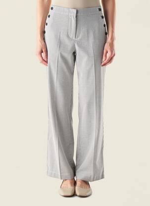 Pantalon droit taille normale taille normale gris LA PETITE FRANCAISE femme