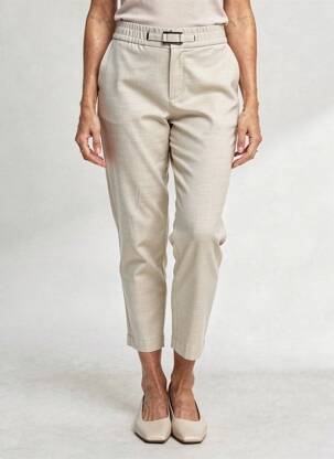 Pantalon 7/8 taille élastique taille normale beige STREET ONE femme