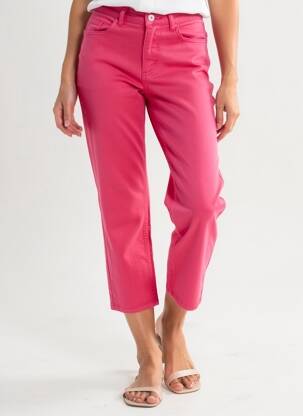 Pantalon 7/8 stretch taille normale rouge ICHI femme