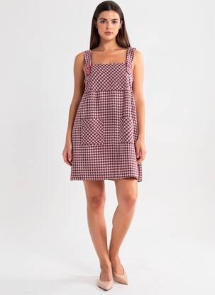 Robe courte fermeture zippée au dos fines bretelles rouge LILI SIDONIO femme