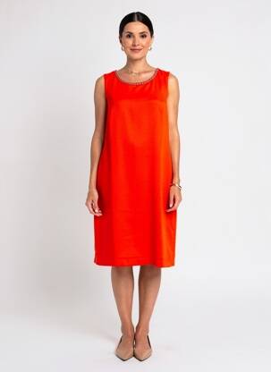 Robe mi-longue sans manche sans manche orange EVA KAYAN femme