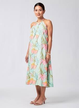 Robe mi-longue sans manche sans manche vert MOLLY BRACKEN femme
