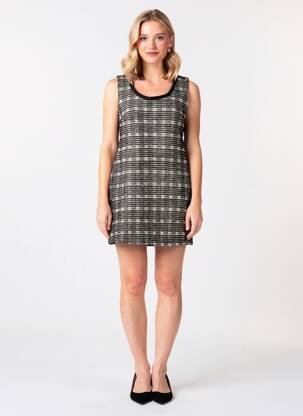 Robe courte coupe fluide sans manche noir ARTIGLI femme