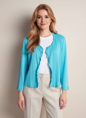 Gilet manches longues manches 3/4 bleu MALOKA femme