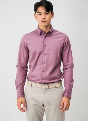 Chemise manches longues coupe cintrée rose 1863 BY ETERNA homme