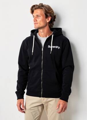 Veste casual resserrée sur le bas noir SUPERDRY homme