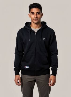 Veste casual resserrée sur le bas noir SUPERDRY homme