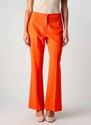 Pantalon flare taille à pinces taille haute orange ARTIGLI femme