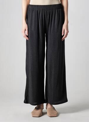 Pantalon large coupe fluide taille normale noir GRACE & MILA femme