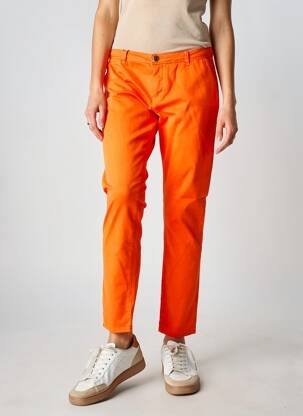 Pantalon chino tissage popeline taille normale orange SCHOOL RAG femme