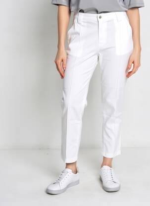 Pantalon 7/8 taille à pinces taille normale blanc YOULINE femme