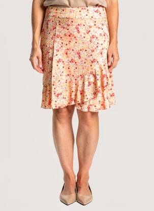 Jupe courte taille normale orange KANOPE femme