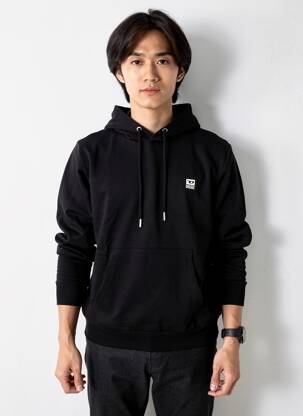 Sweat-shirt à capuche tissage jersey manches longues noir DIESEL homme