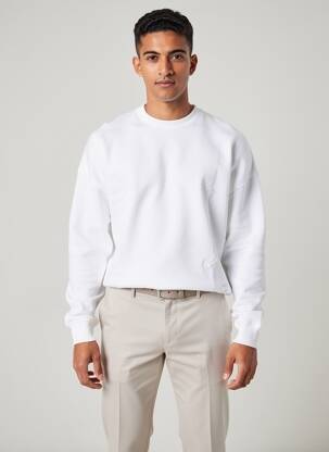 Sweat-shirt stretch manches longues blanc TOMMY HILFIGER homme