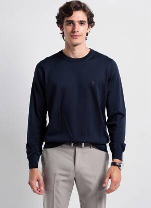 Pull stretch manches longues bleu DIESEL homme