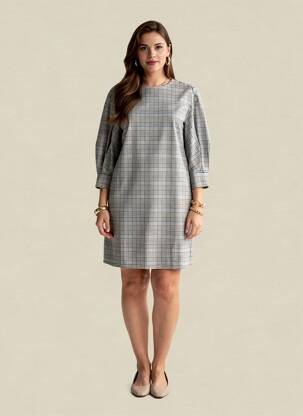 Robe courte manches 3/4 manches 3/4 gris TOMMY HILFIGER femme