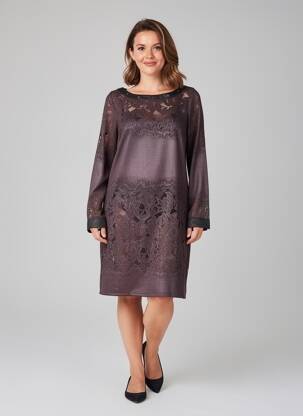 Robe mi-longue manches longues manches longues gris MADO ET LES AUTRES femme