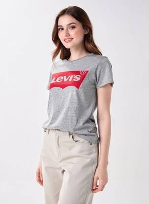 T-shirt sérigraphie manches courtes gris LEVI'S femme