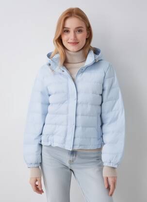 Doudoune manches longues a capuche bleu LEVI'S femme