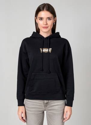 Sweat-shirt à capuche stretch manches longues noir LEVI'S femme