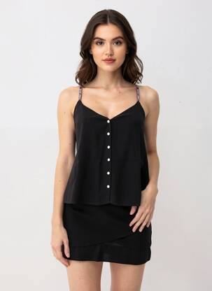 Top stretch fines bretelles noir TOMMY HILFIGER femme
