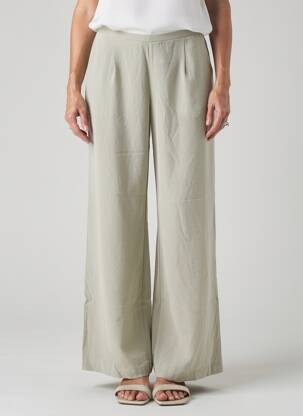 Pantalon large fermeture zip latéral taille normale vert ESE O ESE femme