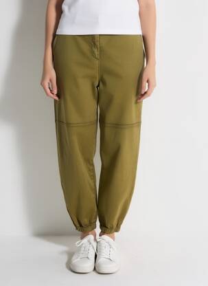 Pantalon droit stretch taille normale vert SOUVENIR femme