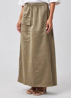 Jupe longue coupe droite vert ORFEO femme