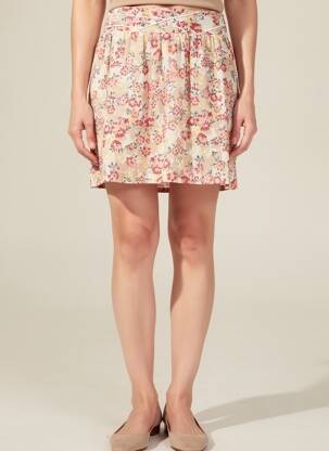 Jupe courte taille élastique rose LAURE + MAX femme