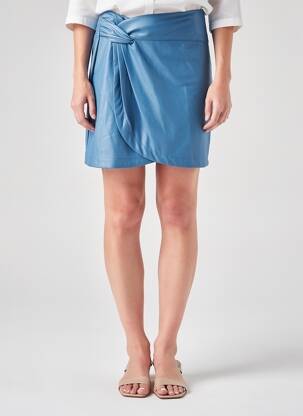 Jupe courte coupe droite bleu ALMAE femme