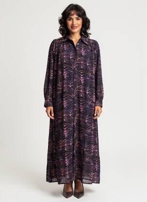 Robe longue manches longues manches longues violet IMPREVU femme