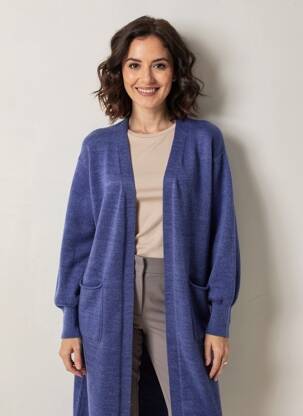 Gilet manches longues stretch bleu ORFEO femme