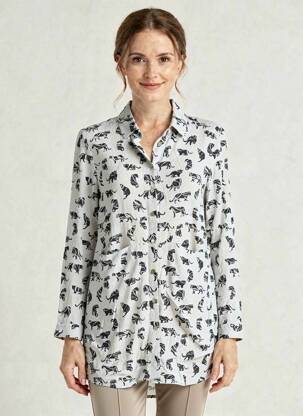 Tunique manches longues col chemisier bleu WHITE STUFF femme