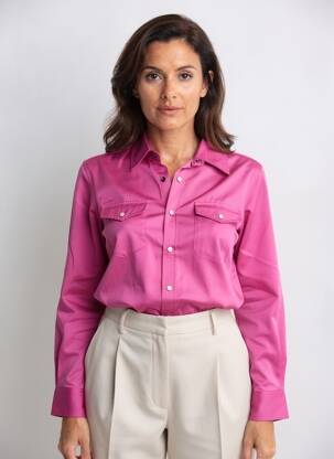 Chemisier coupe cintrée manches longues rose ORFEO femme