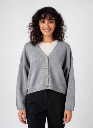 Gilet manches longues resserrée sur le bas gris RUE MAZARINE femme