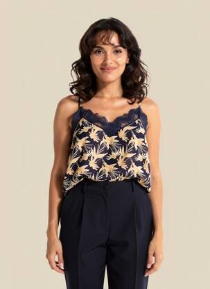 Top manches bretelles ajustables fines bretelles bleu POM AMSTERDAM femme
