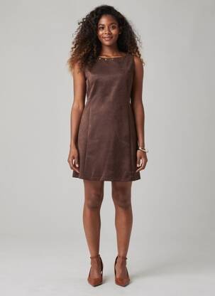 Robe courte sans manche sans manche marron CHARMING GIRL femme