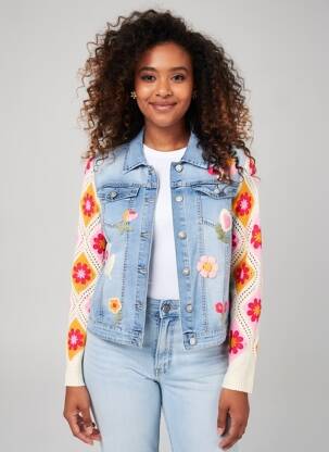 Veste casual poches bleu MAISON ONADO femme