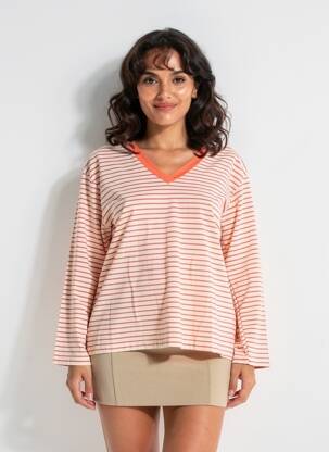 T-shirt manches longues manches longues orange WIYA femme