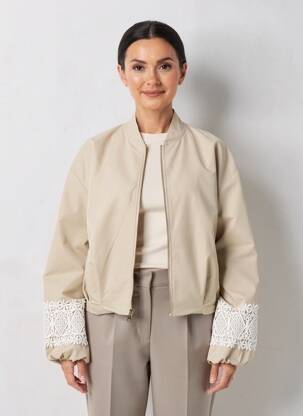 Blouson effet matière satinée beige KEZY femme