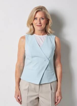 Gilet sans manche poches bleu HIPPOCAMPE femme