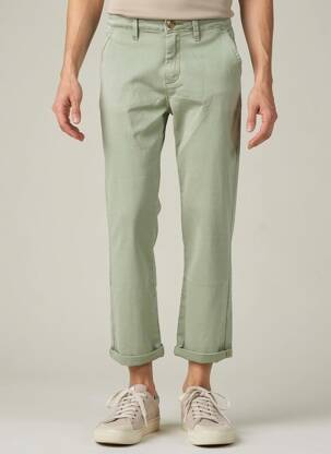 Pantalon chino fermeture zippée sous rabat boutonné taille normale vert MAISON ONADO femme