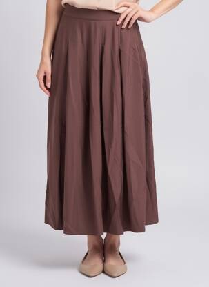 Jupe longue coupe fluide marron EXQUISS'S femme